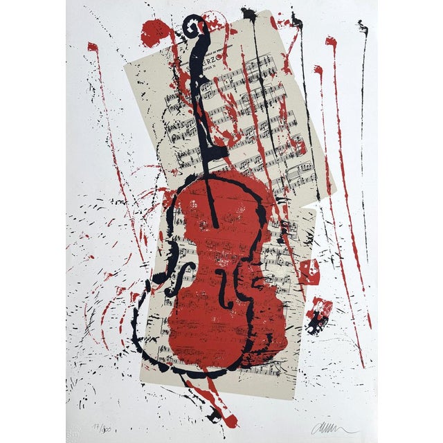 Arman, Violin and Score, Lithograph For Sale - Image 6 of 6