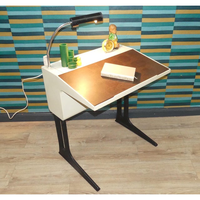 1970s Height-Adjustable Desk with Storage Space and Lamp by Luigi Colani for Flötotto, 1970s For Sale - Image 5 of 16
