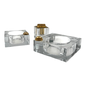 Hollywood Regency Glass Smoking Set, France 1970s - Three Piece Set