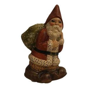 Signed Limited Edition Early Vintage Vaillancourt Folk Art Chalkware Father Christmas Rocker #139