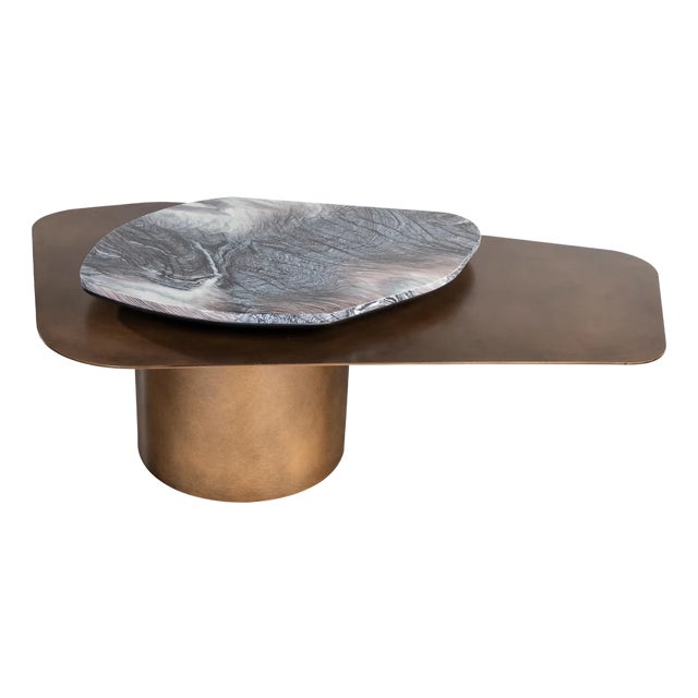 Modern Irregular Alexis Marble Top Coffee Table For Sale