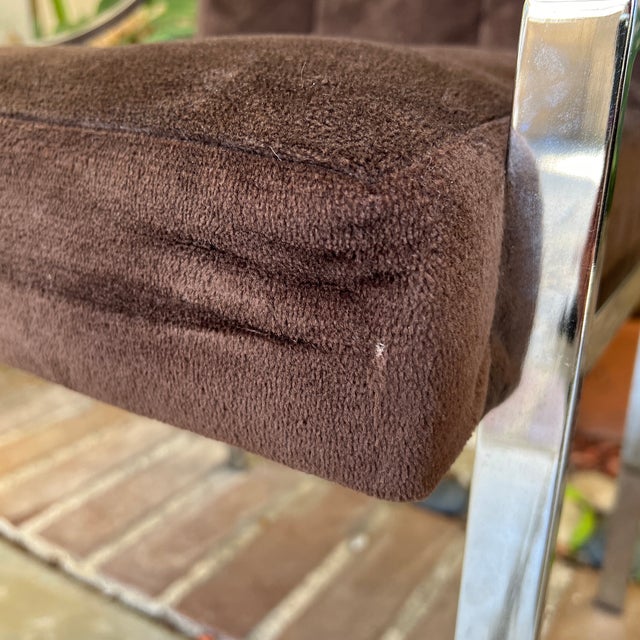 Set of 5 Vintage Chrome Frame Dining Chairs in the Style of Milo Baughman For Sale - Image 11 of 12