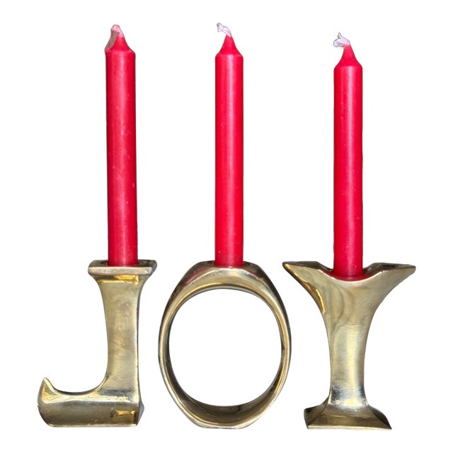 Vintage International Silver Company Solid Brass Candle Holder - Set of 3 For Sale