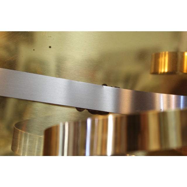Metal 1989 Curtis Jere Brass & Chrome Flash Ribbon Wall Sculpture For Sale - Image 7 of 8