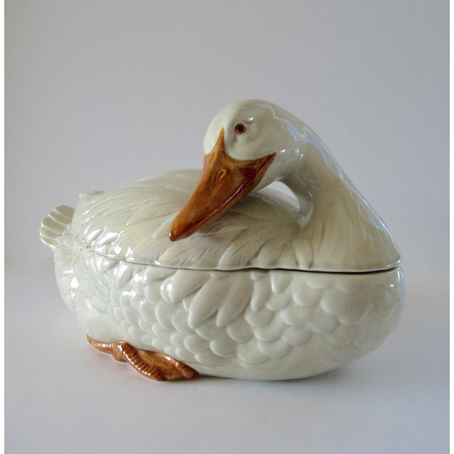 Vintage Fitz & Floyd Duck Ceramic Soup Tureen With Ladle Chairish