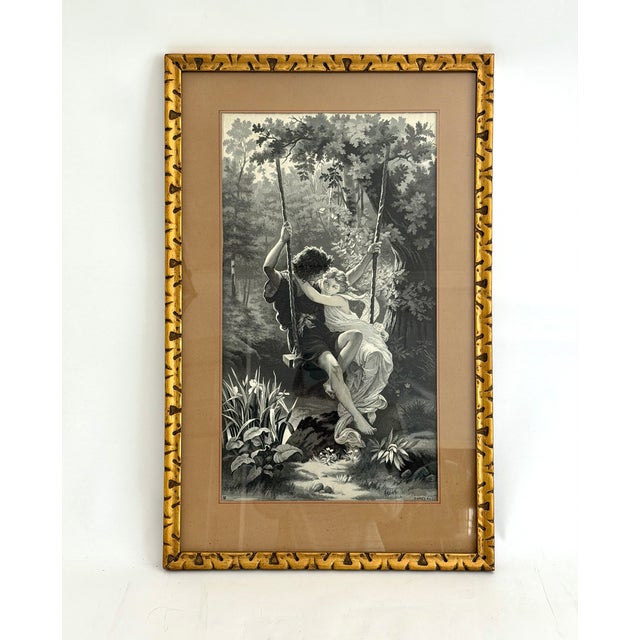 Antique French Neyret Freres Woven Silk Tapestries After p.a. Cot - Framed Pair For Sale - Image 10 of 11
