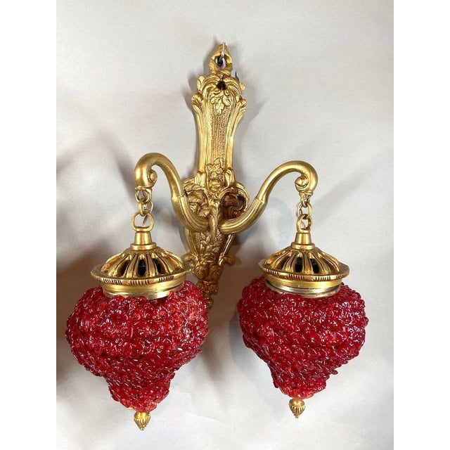 1980s French Louis XVI Gold Bronze Wall Lamps/ Sconces - Pair of 2 PCS For Sale - Image 13 of 18