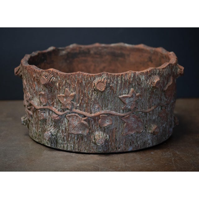 Copper Faux Bois Garden Planter Pot of Terracotta From the Royal Potteries, England For Sale - Image 8 of 11