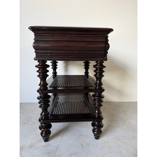 Tommy Bahama Royal Kahala Haven Nightstand in Tobacco Brown Mahogany & Cane For Sale - Image 9 of 12