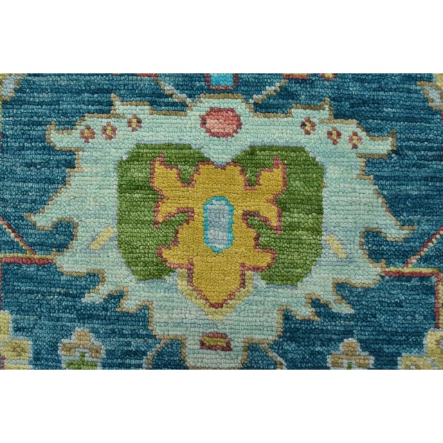 Textile Anatolia Rug 8′ X 10’1” Blue Wool Traditional Hand-Knotted Oriental Carpet For Sale - Image 7 of 12