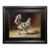 Black and White Chicken 8x10" Print on Canvas in Distressed Black Wood Frame For Sale