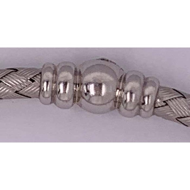 18k White Gold Necklace w. 1.00 TWD 8.4 Grams 16 Inch Basket Weave