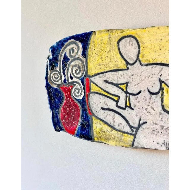 Abstract Vintage Figural Female Nude Wall Tile, Signed Marina Bosetti For Sale - Image 3 of 5