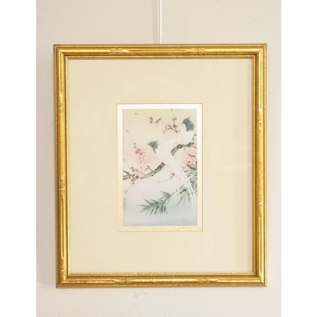 Vintage print by Hung Chu Lee (Chinese, 20th C.), 'Eastern Song' Songbird , Signed and numbered '135/1000' lower right,...