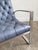 Blue Lounge Chair Leather Button & Tufted For Sale - Image 8 of 13