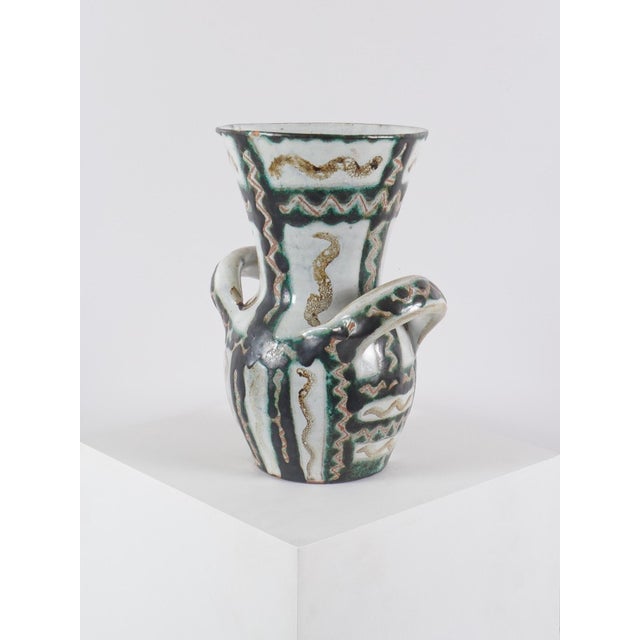 Ceramic Vase with Handles by Robert Picault, 1960s For Sale - Image 6 of 11