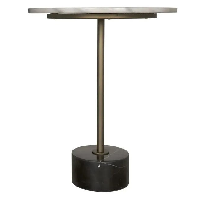 The Santosha Side Table exudes luxury and sophistication with its aged brass finish and bianco crown marble top. Crafted...