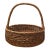 Vintage Huge Decorative Storage Wicker Basket with Handle For Sale