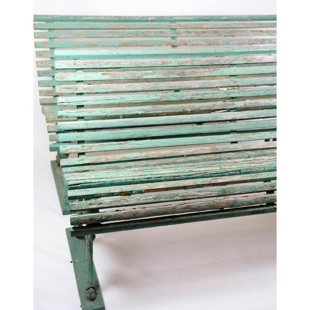 Gold French Park Bench Painted in Greenish Color, 1930s For Sale - Image 8 of 9