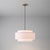 2020s Coronado 15" Pendant Light Kit, Drum White Linen Shade, Weathered Brass Steel, Dimmable, 15"d For Sale - Image 5 of 6