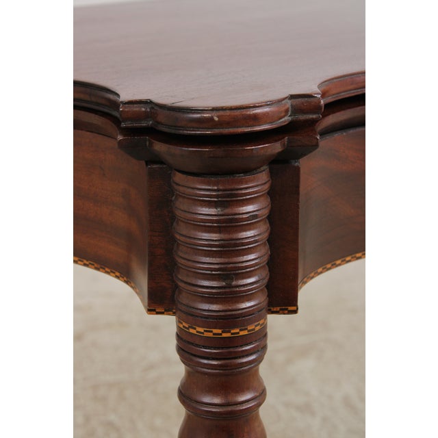 Antique 19th Century Mahogany Inlaid Flip Top Game Table For Sale - Image 13 of 16