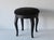 Contemporary Chairmaster of Ny Black on Black Padded Seat Cabriole Leg Stool Vintage Late 20th Century For Sale - Image 3 of 15