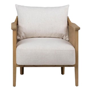 Rattan Upholstered Side Chair For Sale
