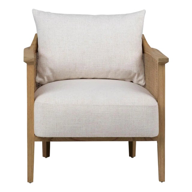 Rattan Upholstered Side Chair For Sale
