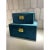 Offered is a pair of decorative trinket boxes. This set features a soft velour jewel tone type fabric with gold colored...
