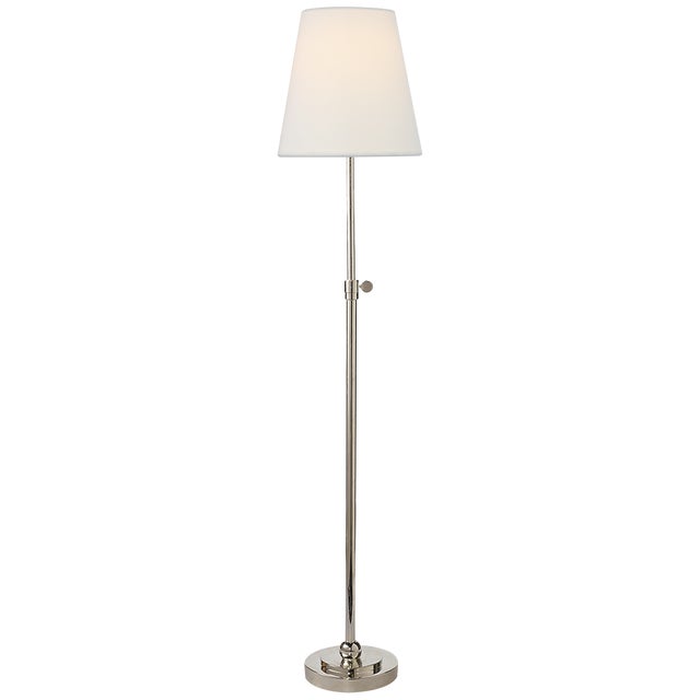 Modern Thomas O'Brien by Visual Comfort Signature Bryant Table Lamp in Polished Nickel with Linen Shade For Sale - Image 3 of 3