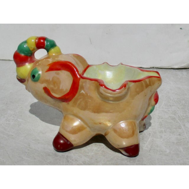 Art Deco Made in Japan Art Deco Lustre Ware Elephant Ashtray 30s For Sale - Image 3 of 6