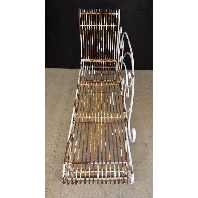White French Decorative Iron Garden Seat, 1970 For Sale - Image 8 of 11