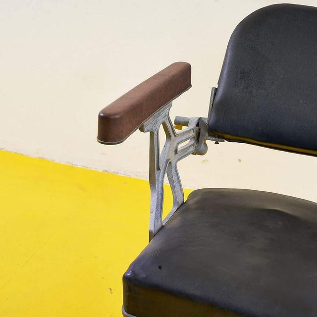 1960s Vintage Metal Barber Stool, 1950s For Sale - Image 5 of 10