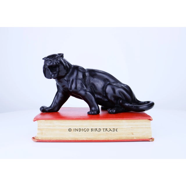 Mid Century Black Panther Sculpture | Chairish