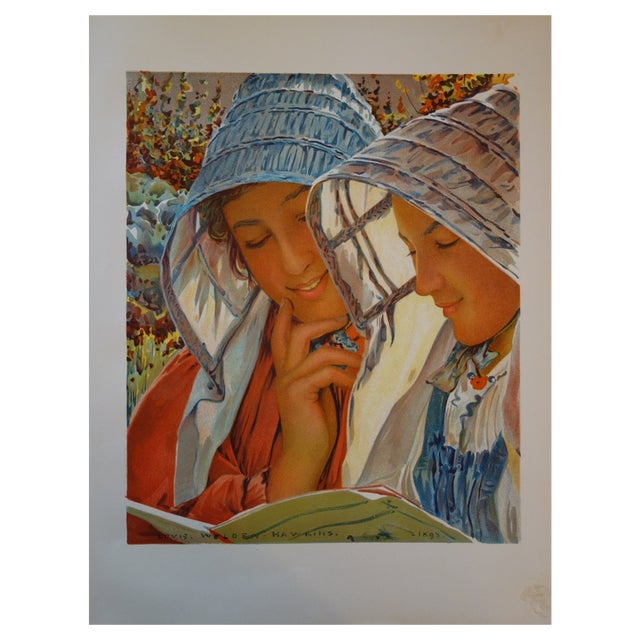 Louis Welden Hawkins, Readers, 1897, Lithograph For Sale