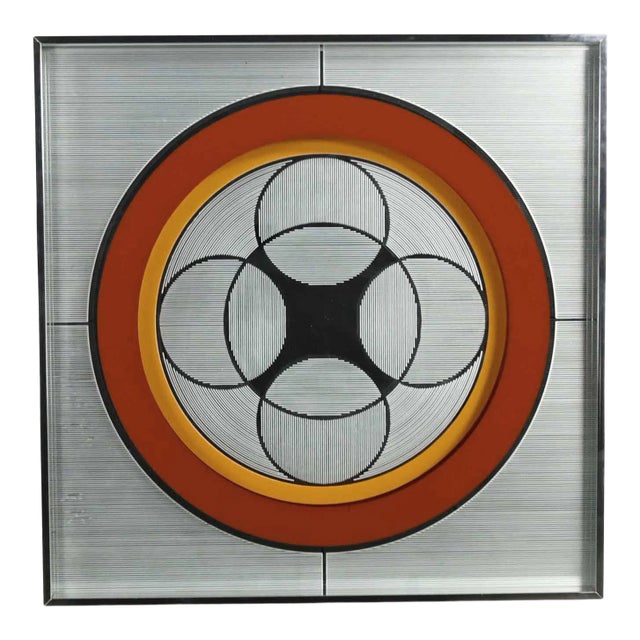 Vintage Modern Mod Op Art or Pop Art Mirror by Greg Copeland Style #1034 For Sale