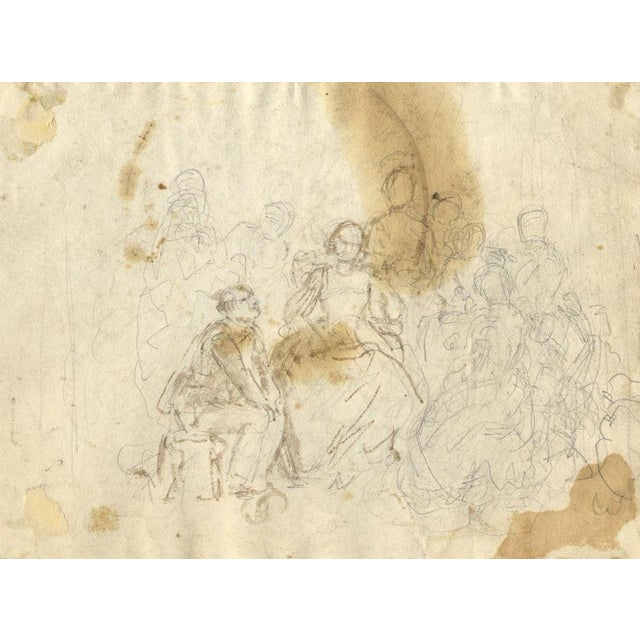 John Masey Wright OWS, Figures, 1800s, Graphite Drawing For Sale - Image 3 of 4