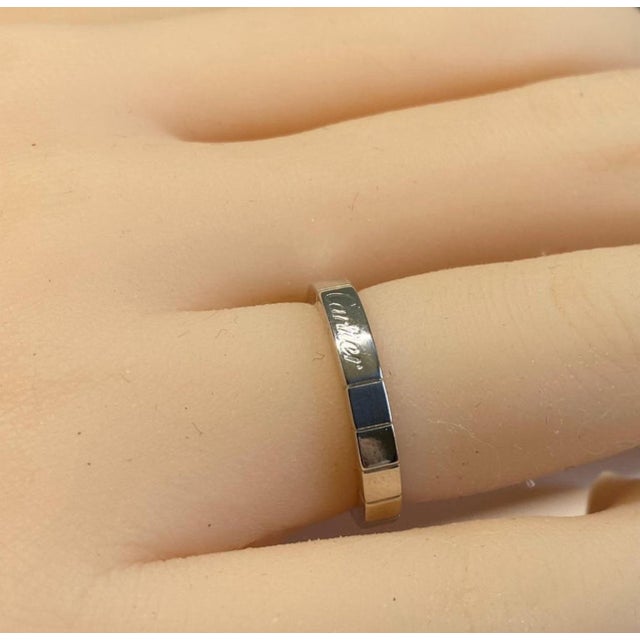 2000 - 2009 Vintage Vintage 3.25 MM Maillon Panthere Ring 18 Karat White Gold Size 5.75 For Sale - Image 5 of 9