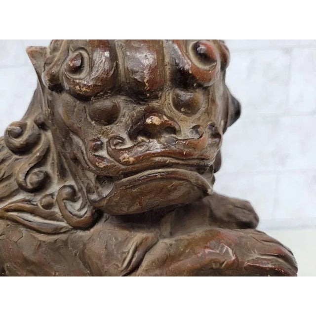 French 1980s Vintage Foo Dog Sculpture For Sale - Image 3 of 11