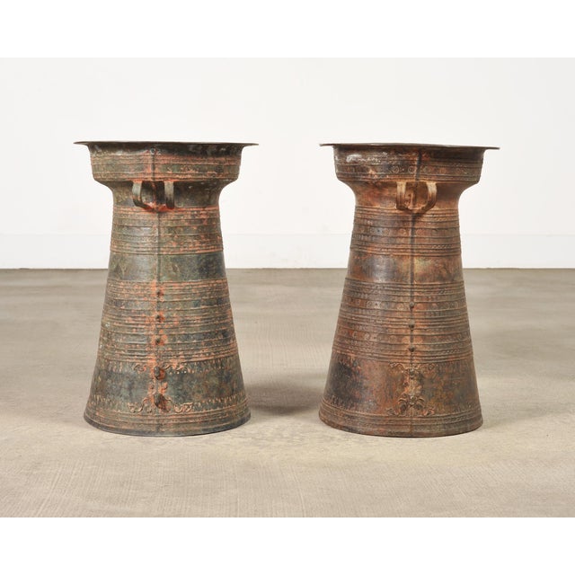 Pair of Southeast Asian Bronze Rain Drum Drinks Tables For Sale - Image 18 of 18