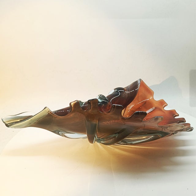 Large Shell Sculpure in Hand-Worked Murano Glass, Italy, 1950s For Sale - Image 7 of 15