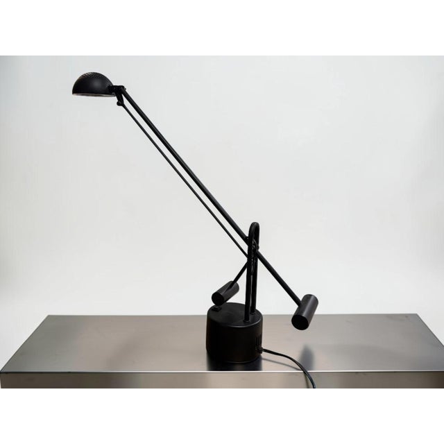 Black Vintage Black Counterbalance Adjustable Halogen Desk Lamp – Postmodern Industrial For Sale - Image 8 of 12