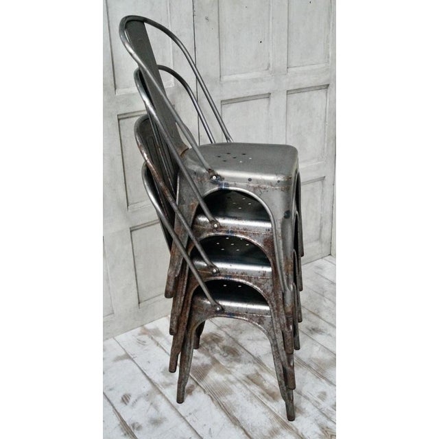 Vintage Tolix Style Bistro Chairs, 1960s, Set of 4 For Sale - Image 9 of 14