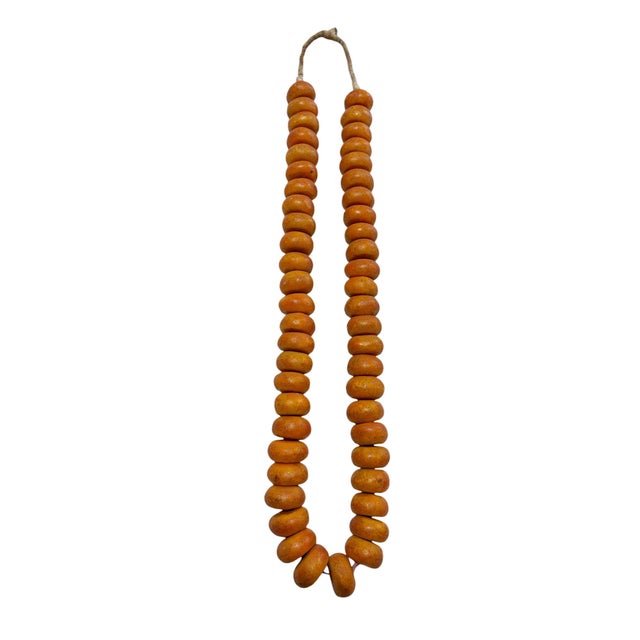 African Vintage African Necklace/ Currency 50 Amber Beads Nigeria For Sale - Image 3 of 7