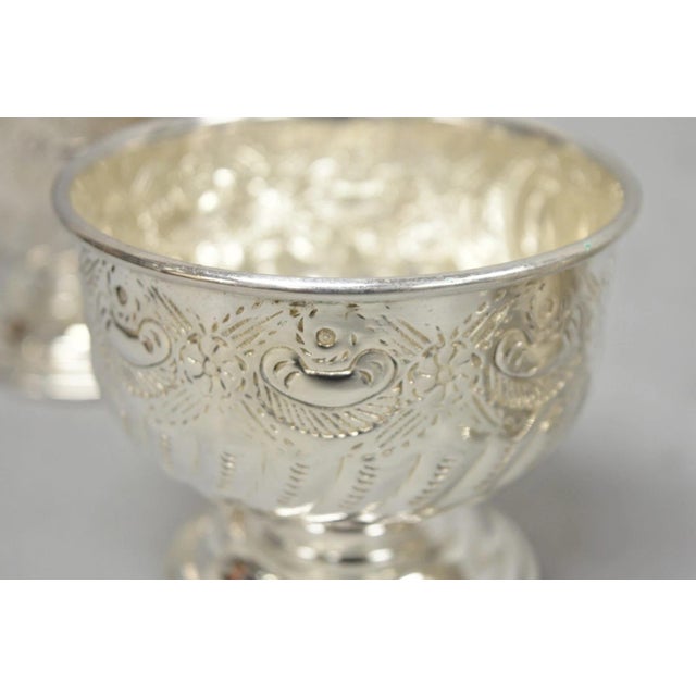 Silver Vintage English Sheffield Kentshire Silver Plated Punch Bowl Set with 12 Footed Cup For Sale - Image 8 of 18
