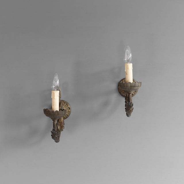 Pair of French wall sconces. Circa 1900. Up to 250V (Europe/UK Standard).The wiring of this item may be original and might...