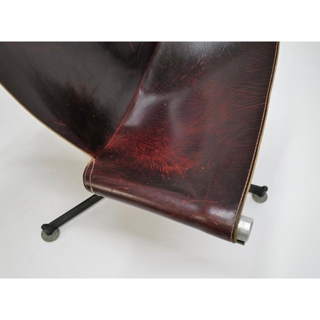 Mid 20th Century Steel and Leather Lounge Chair by Max Gottschalk For Sale - Image 10 of 12