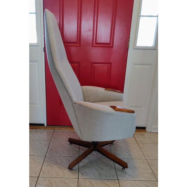 Mid-Century Modern 1960s Adrian Pearsall Swivel High Back Lounge Chair For Sale - Image 3 of 12