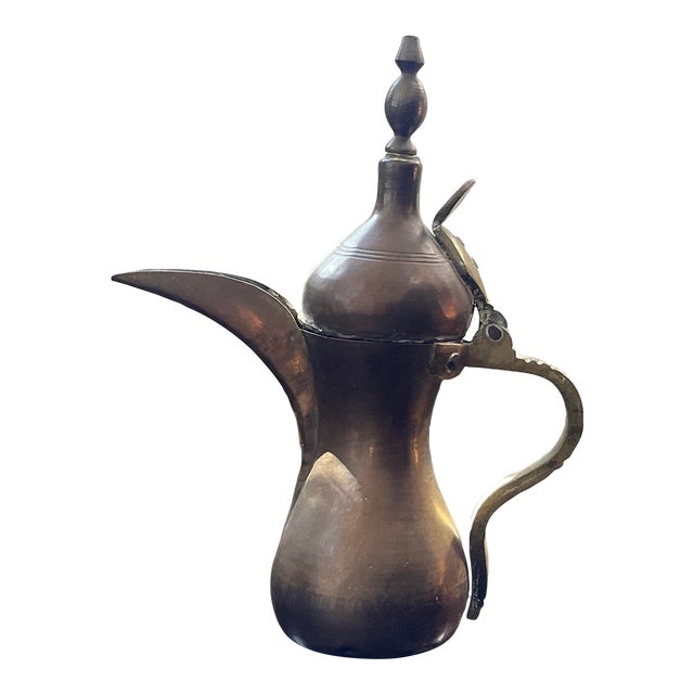 Antique Arabic Dallah Brass Coffee Pot For Sale