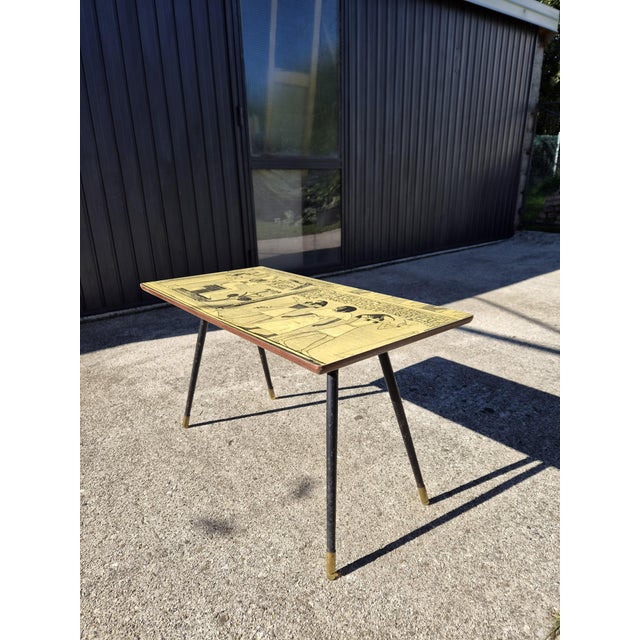 Mid-Century Modern Italian Coffee Table with Egyptian Decor, 1950s For Sale - Image 6 of 10